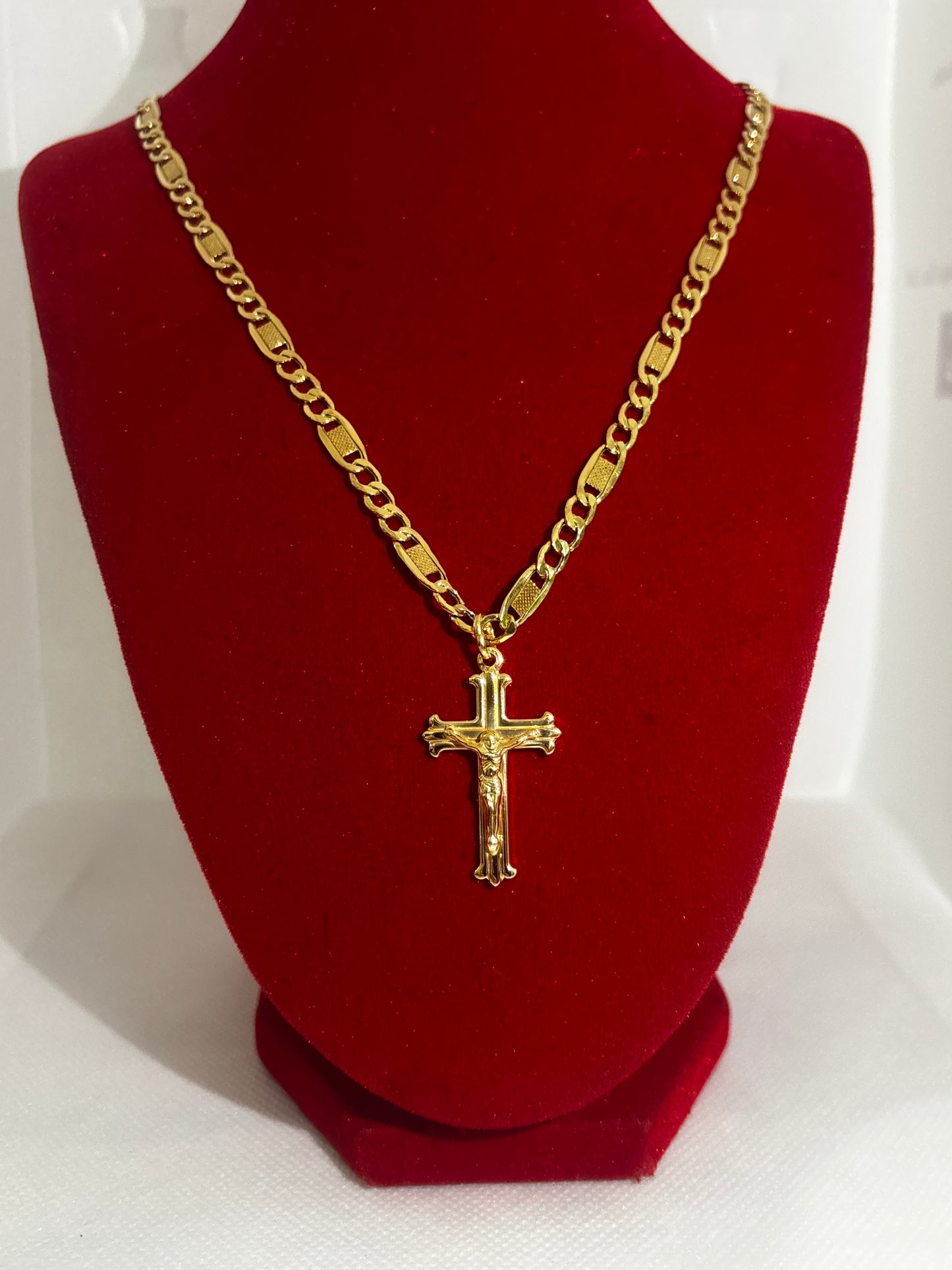 Collana Stile Versace 3+1 Con Croce