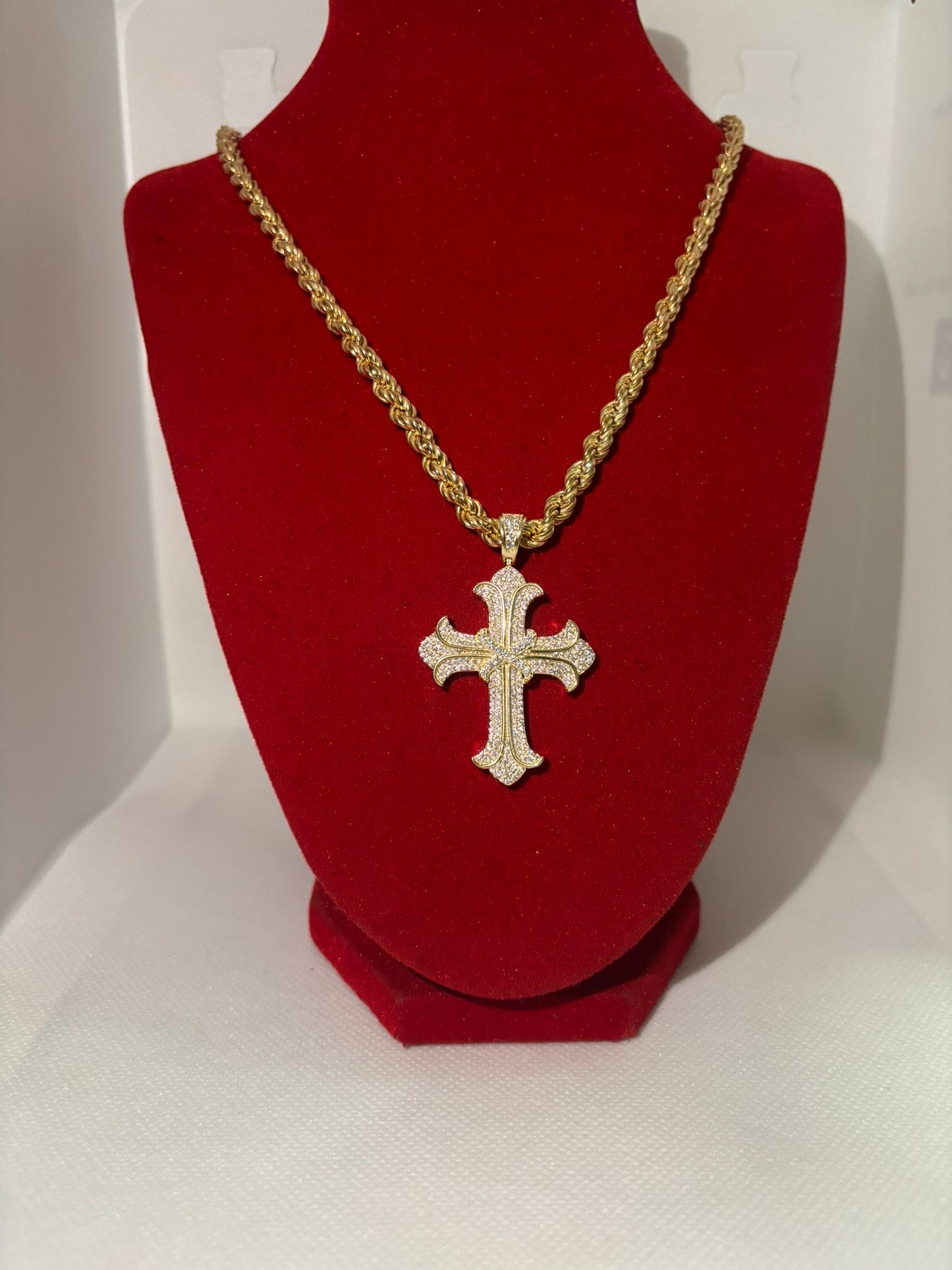 COLLANA CORDA CON CROCE SIMIL GEOLIER