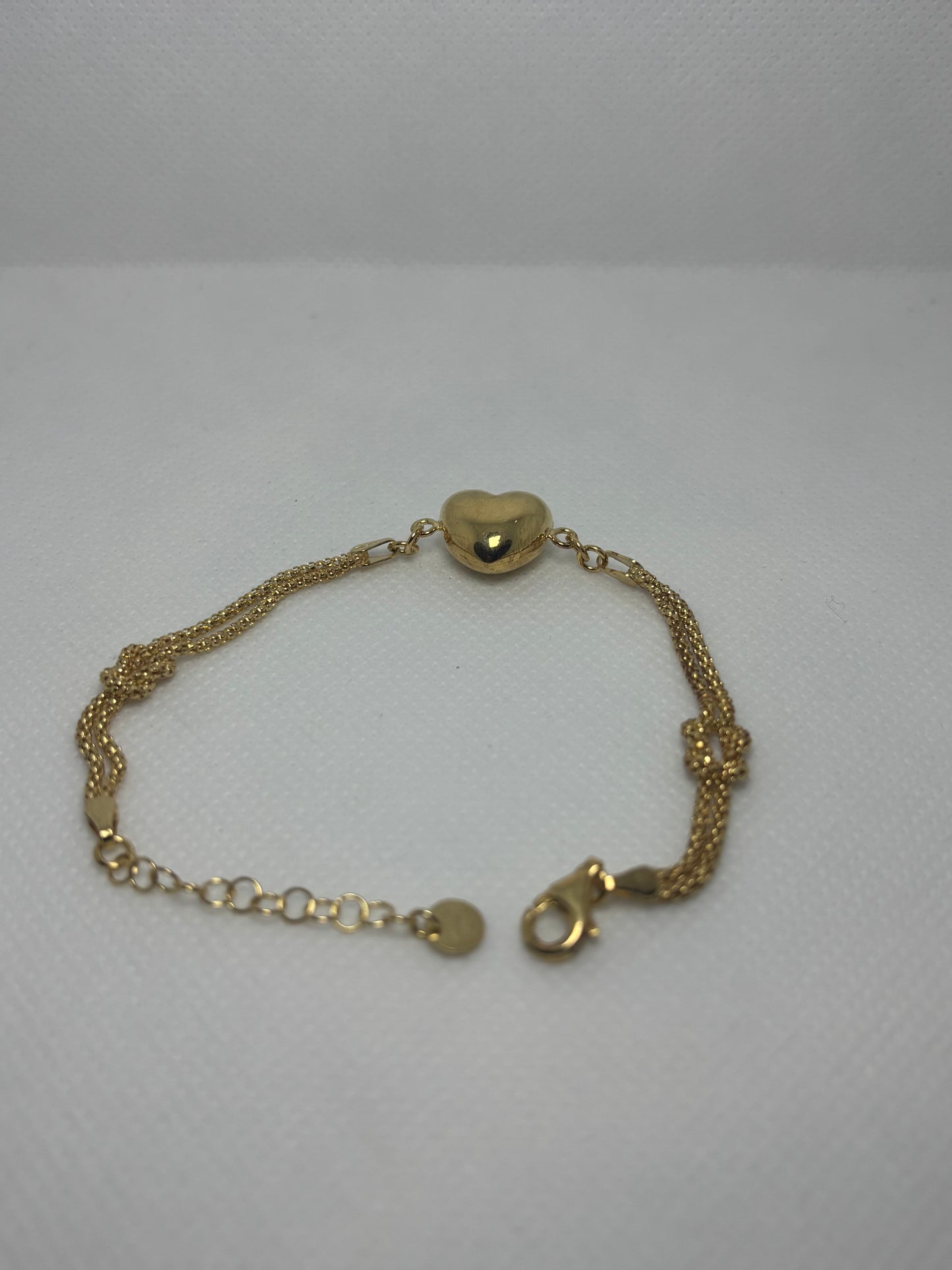 BRACCIALE NODO A CORDA CON CUORE BOMBATO