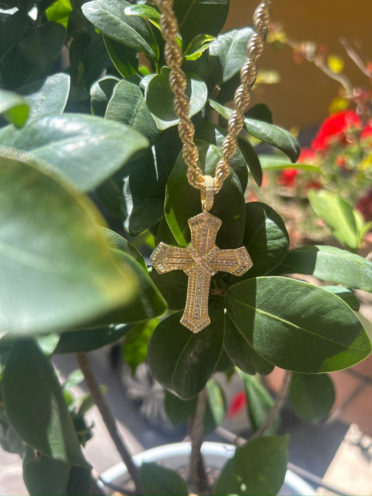 Corda 50 cm+ croce Geolier argento 925