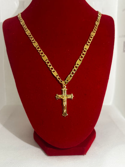 Girocollo+con croce+ bracciale