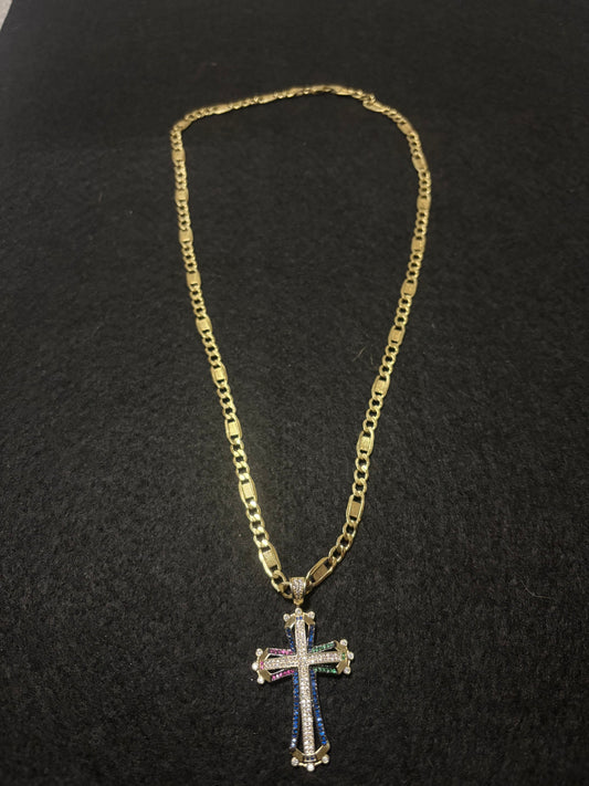 Catena 3+1 Stile Versace+Croce Multicolor