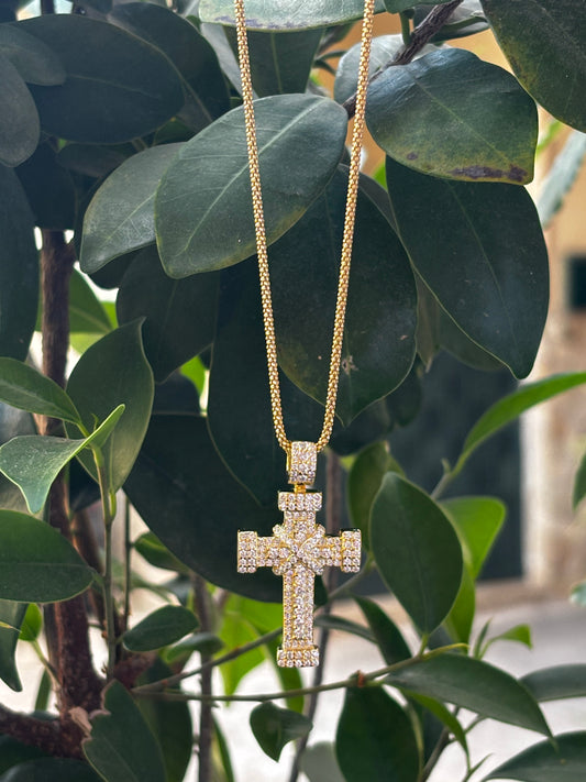 COLLANA POP CORN + CROCE SIMIL GEOLIER