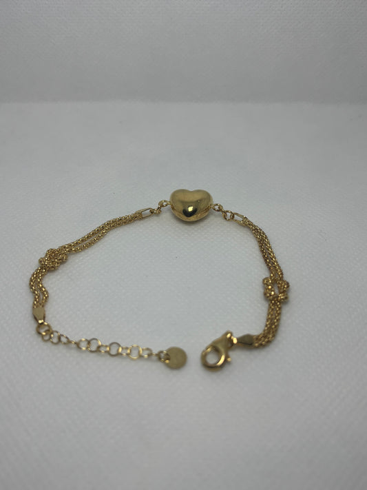 BRACCIALE NODO A CORDA CON CUORE BOMBATO
