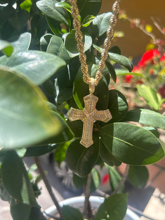 Corda 50 cm+ croce Geolier argento 925